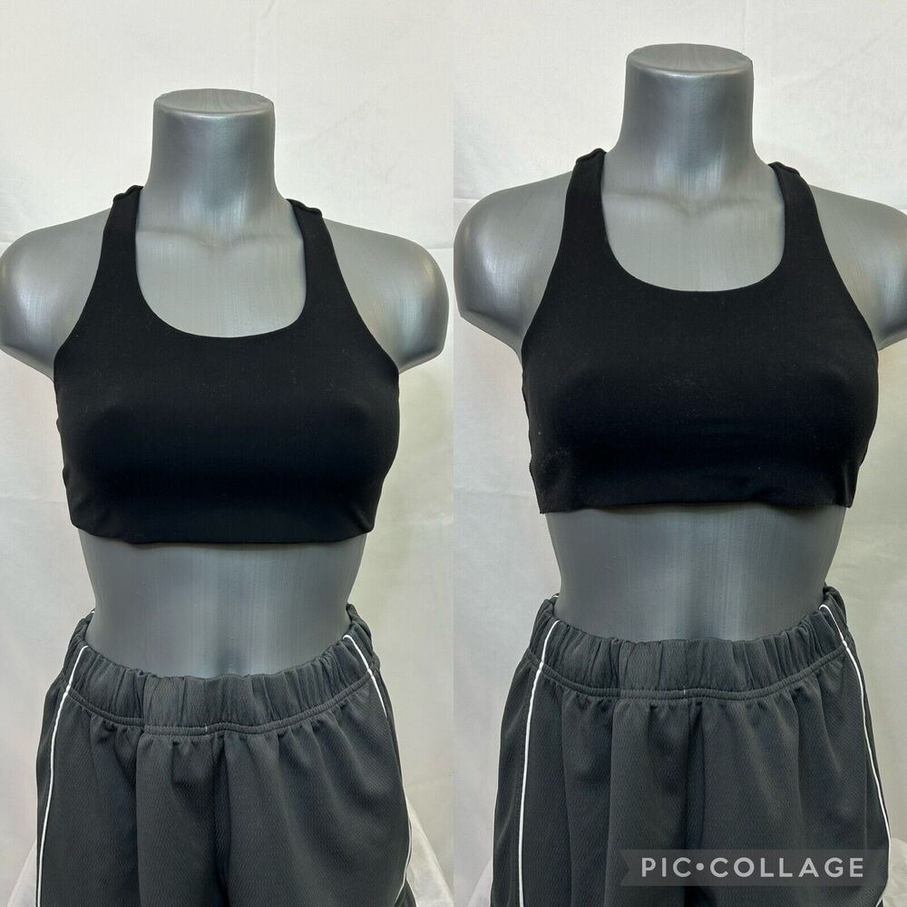 (2) Athleta Girl Solid Black Sports Bra Top Racerback Size XXL/16 FS Charity
